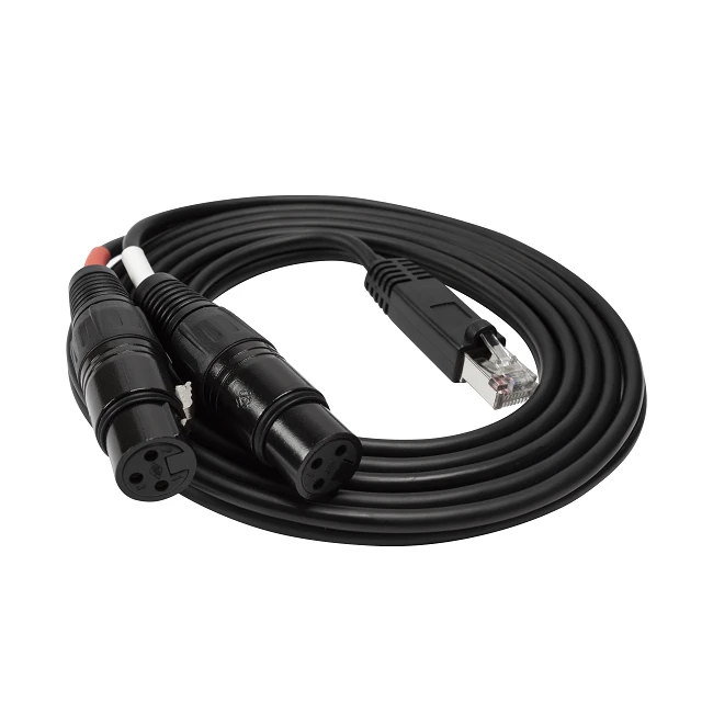 Кабель Ethernet RJ45 «папа» на 2 разъема XLR «мама»