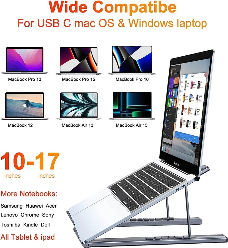 Подставка для ноутбука с адаптером USB-концентратора