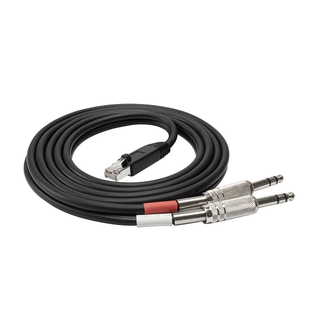 RJ45 Male To 2 X Stereo 6.3 mm TRS Audio Patch Cable