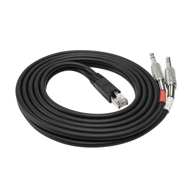 RJ45 Male To 2 X Stereo 6.3 mm TRS Audio Patch Cable