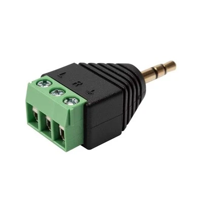 3,5 мм (1/8") стереофонический разъем TRS, вилка, к AV 3-винтовой клеммной колодке